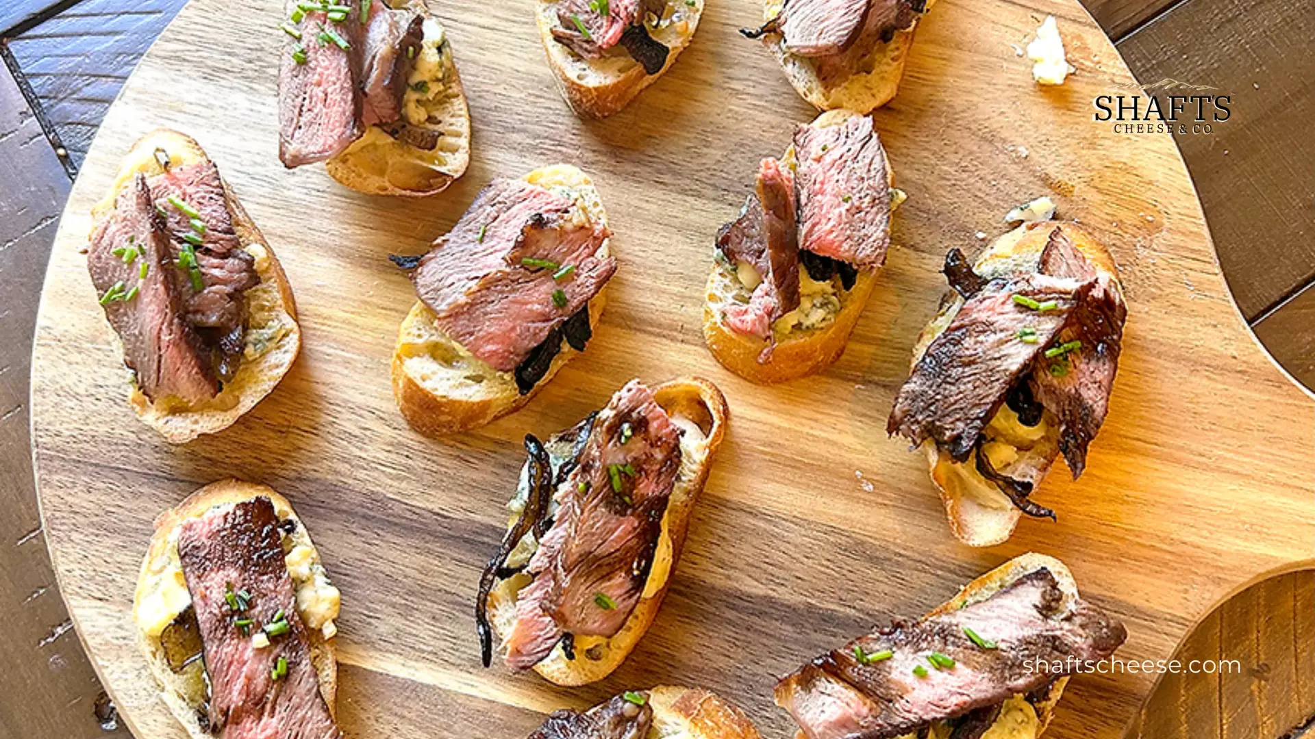 Steak Crostini with Blue Cheese